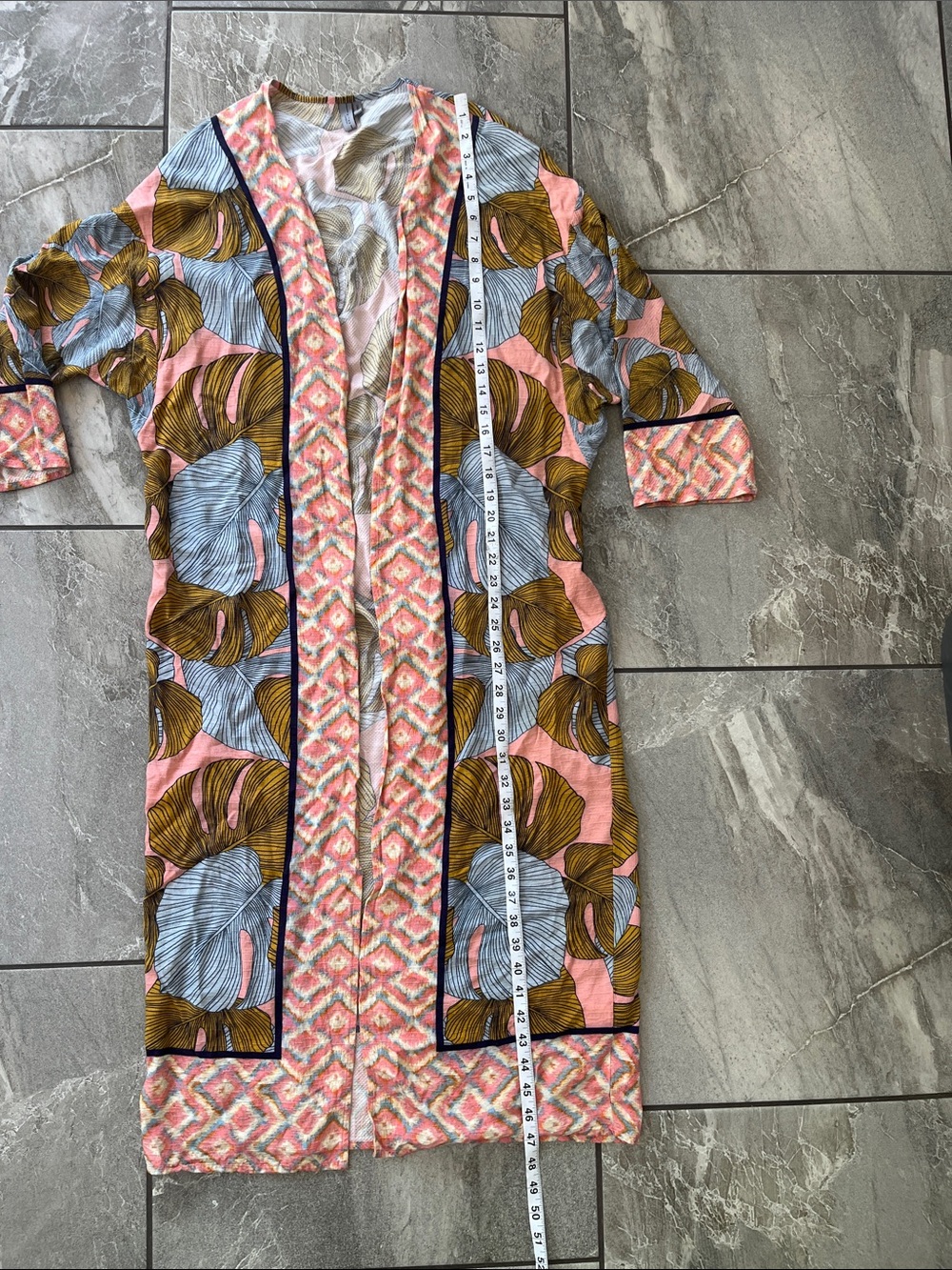 🤍 Bl^nk London Blank Sophia Kimono One Size 100% Viscose Palm Print Tropical - Picture 10 of 10